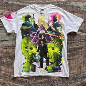 Backstock Co. Pink Floyd AOP All Over Print White Multicolor Tee Shirt Sz Large